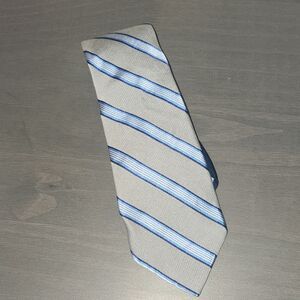 TOMMY HILFIGERMen's Classic Stripe Tie Gray White Blue Navy